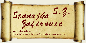 Stanojko Zafirović vizit kartica